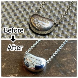 ティファニーのビーンズネックレスの傷取り修理