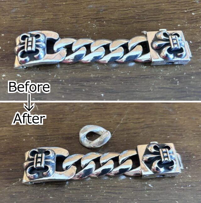 クロムハーツの喜平ブレスレットのコマ詰め